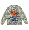 Vintage Wood Camo Printed Long Sleeve T Shirt Front