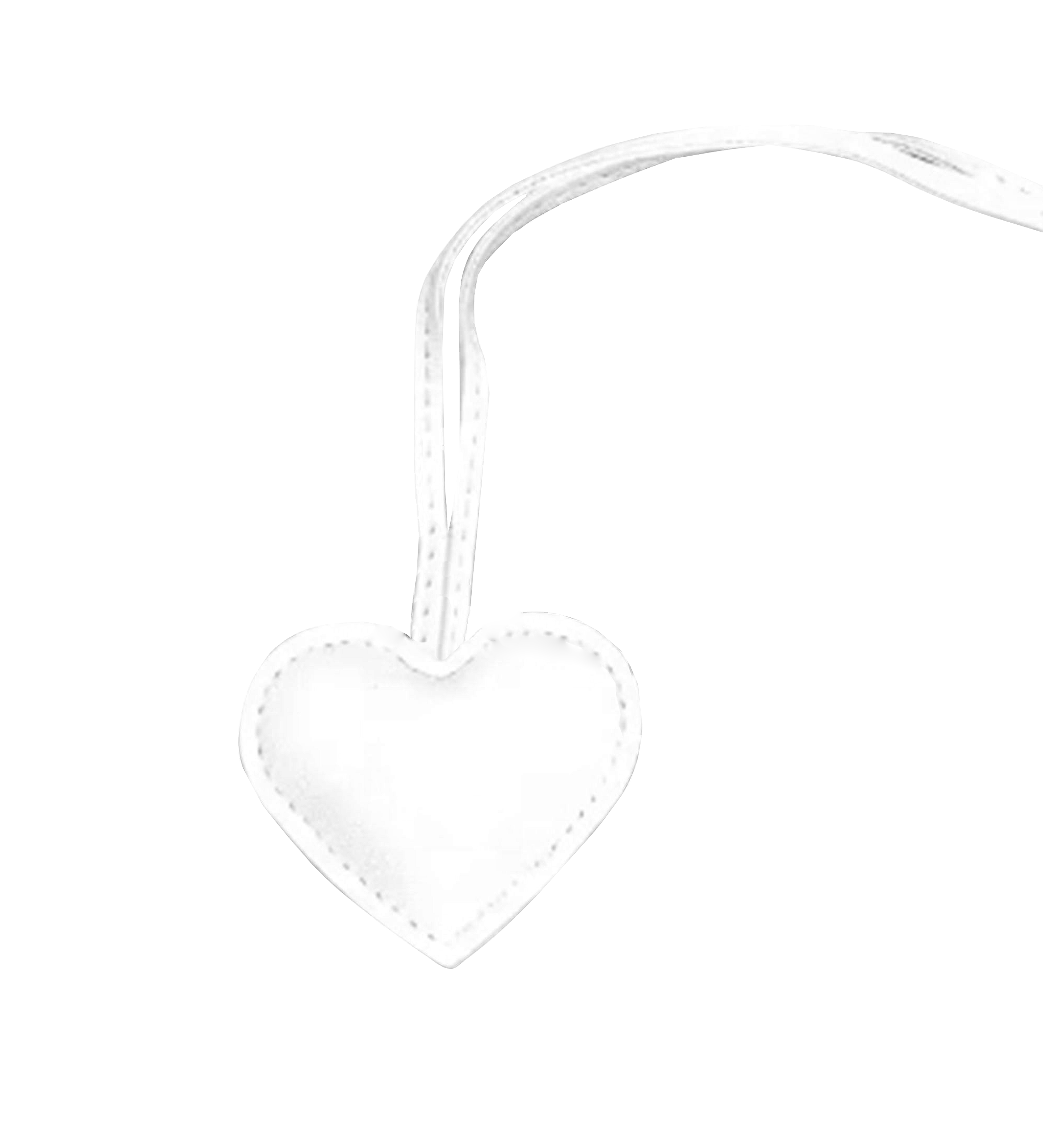 Faux Leather Heart Bag Charms - 12 colors: White