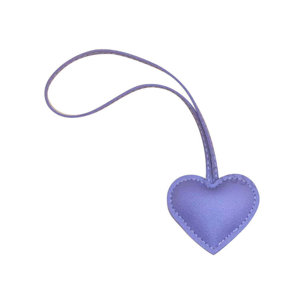 Faux Leather Heart Bag Charms - 12 colors: White
