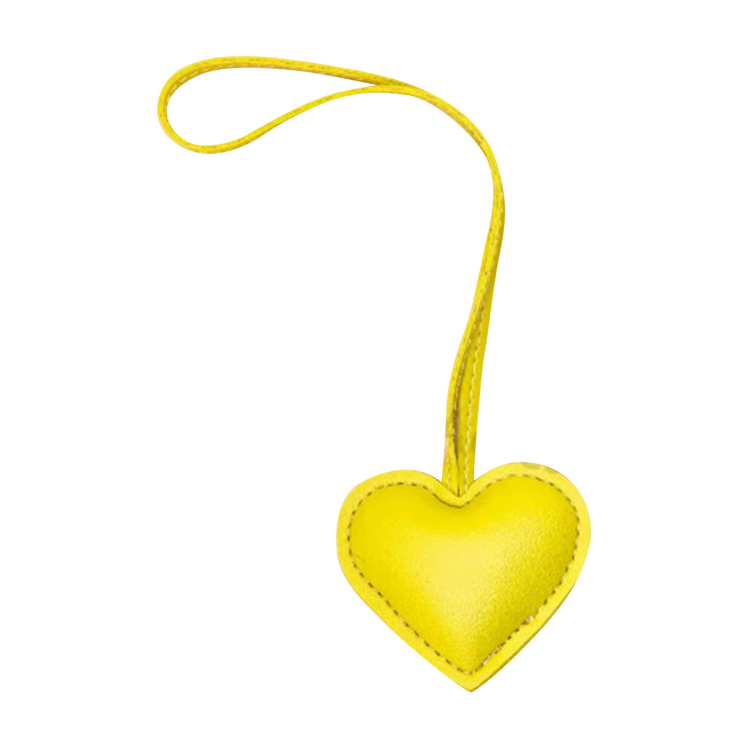 Faux Leather Heart Bag Charms - 12 colors: Yellow