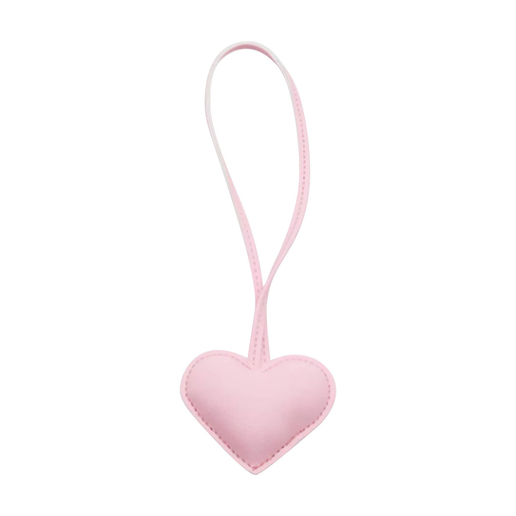 Faux Leather Heart Bag Charms - 12 colors: White