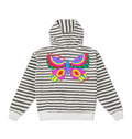 Vintage Black White Printed Hoody Front