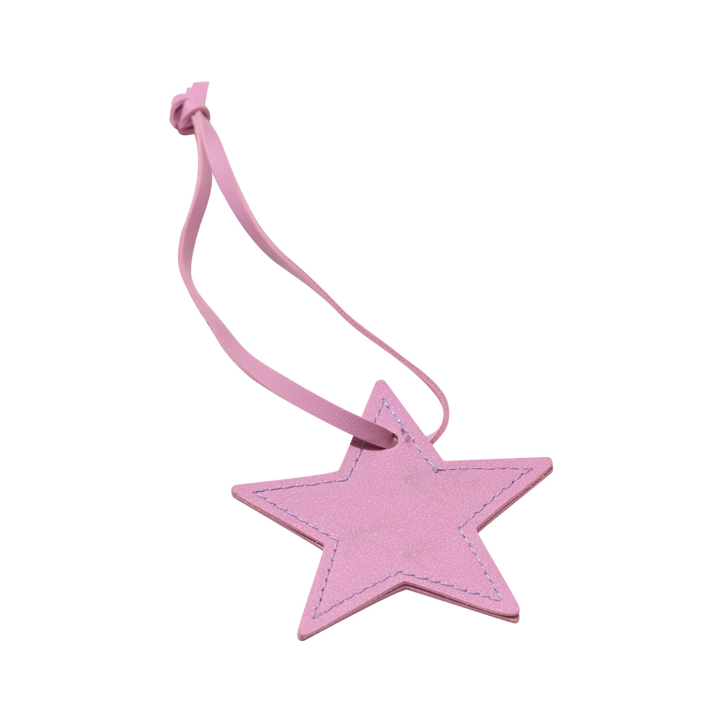 Faux Leather Star Bag Charm: Bright Pink