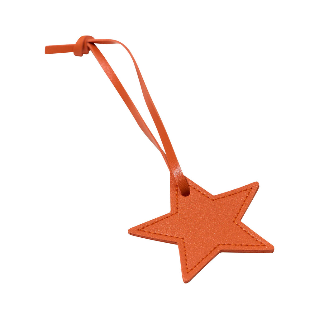 Faux Leather Star Bag Charm: Bright Pink