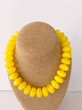 The Rory — Sunshine Yellow Large Rondelle Beaded Necklace