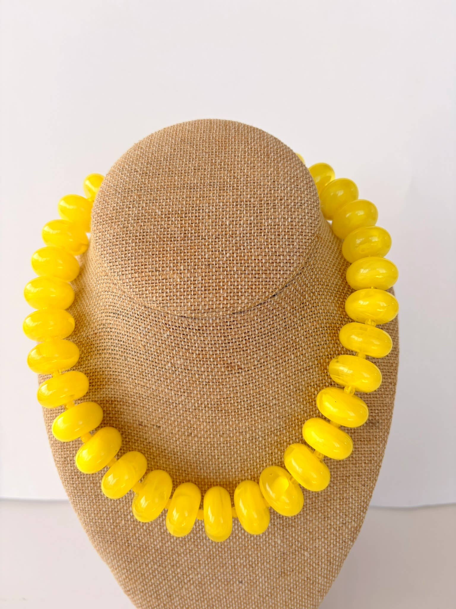 The Rory — Sunshine Yellow Large Rondelle Beaded Necklace