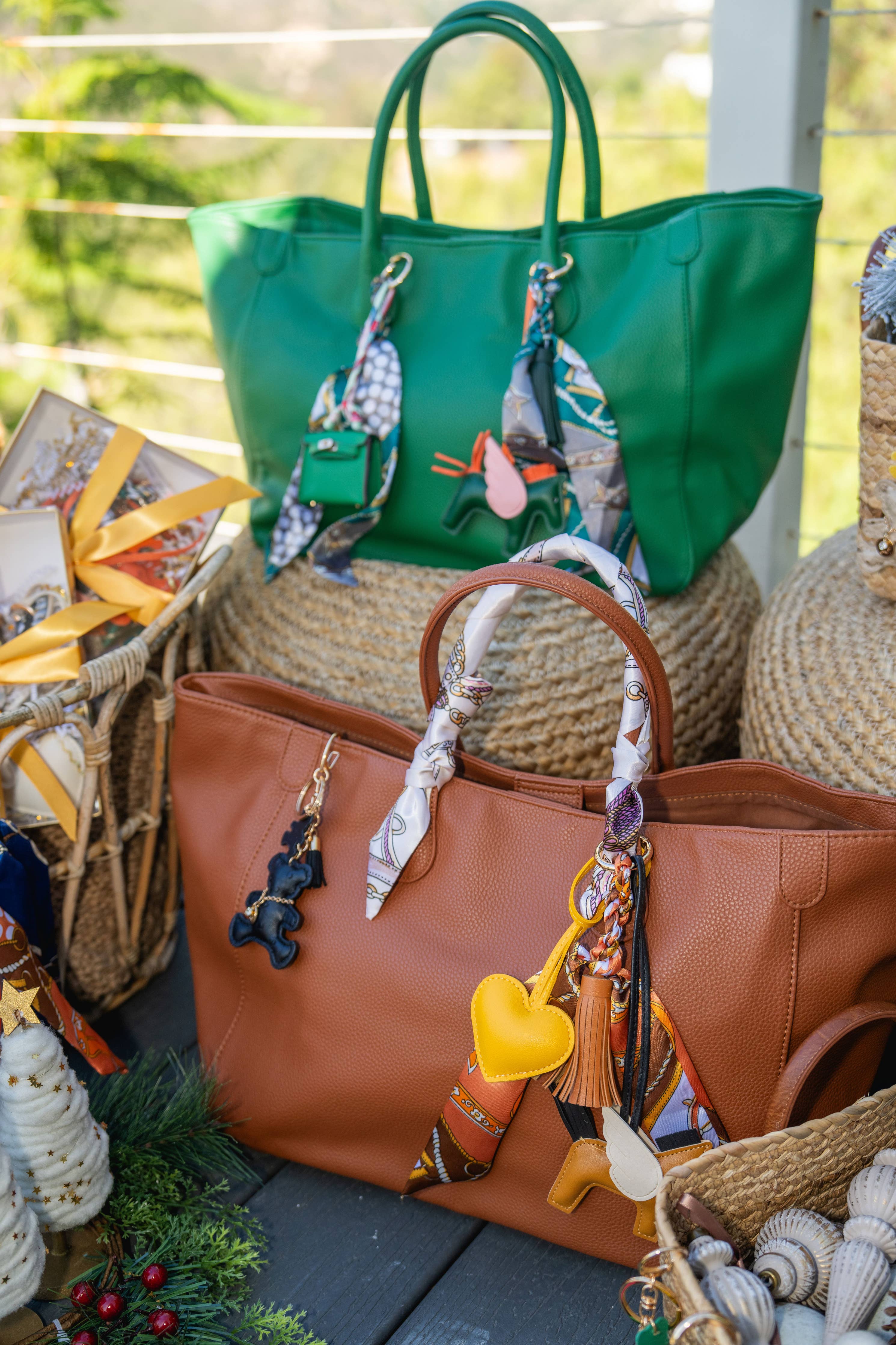 "The Madison" Faux Leather Tote Bag -The perfect Summer Tote: Red
