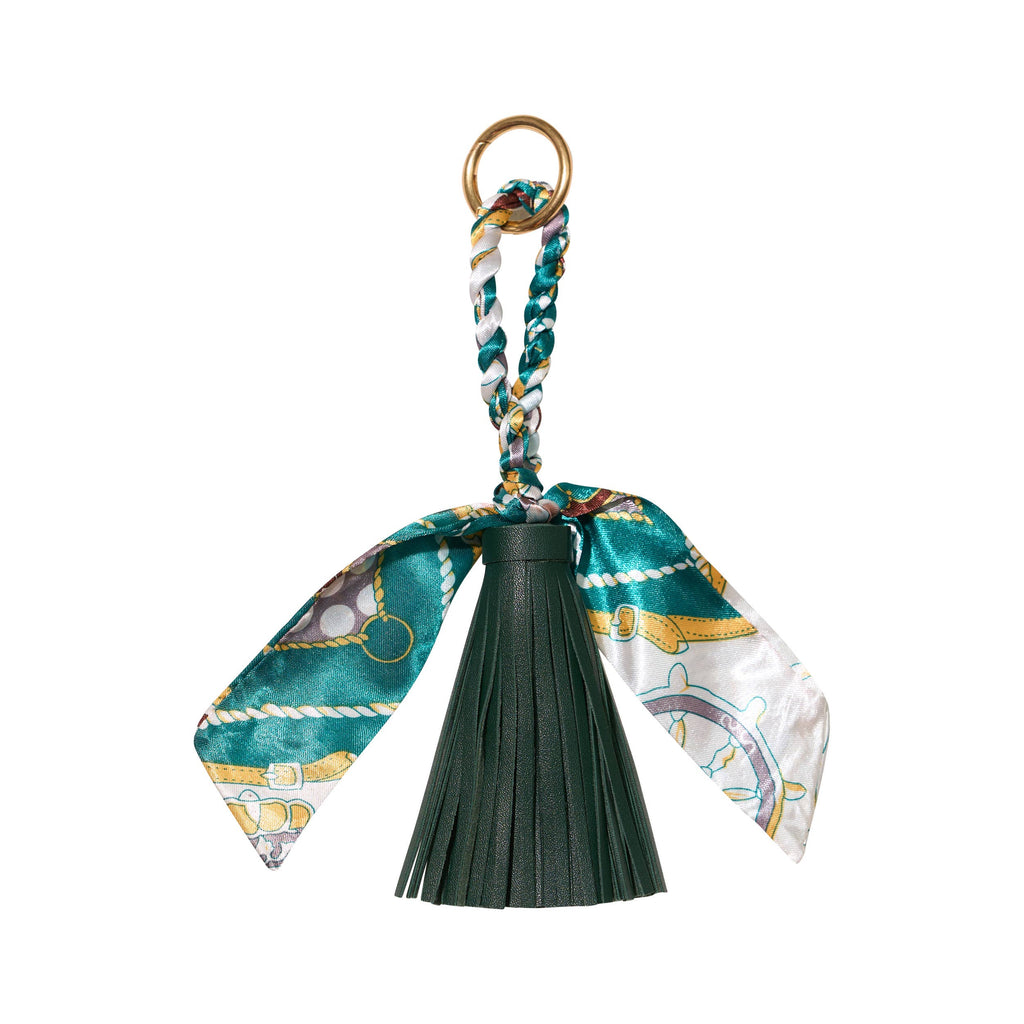 Faux Leather Tassel w/ Scarf Bag Charm: Yellow