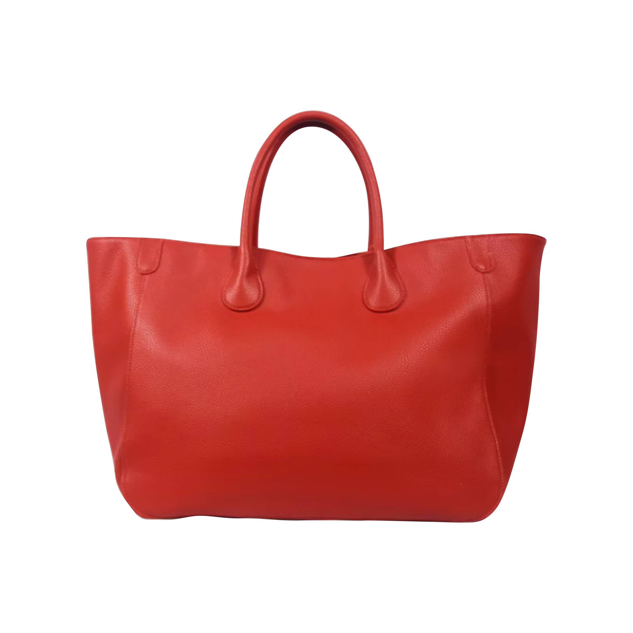 "The Madison" Faux Leather Tote Bag -The perfect Summer Tote: Red