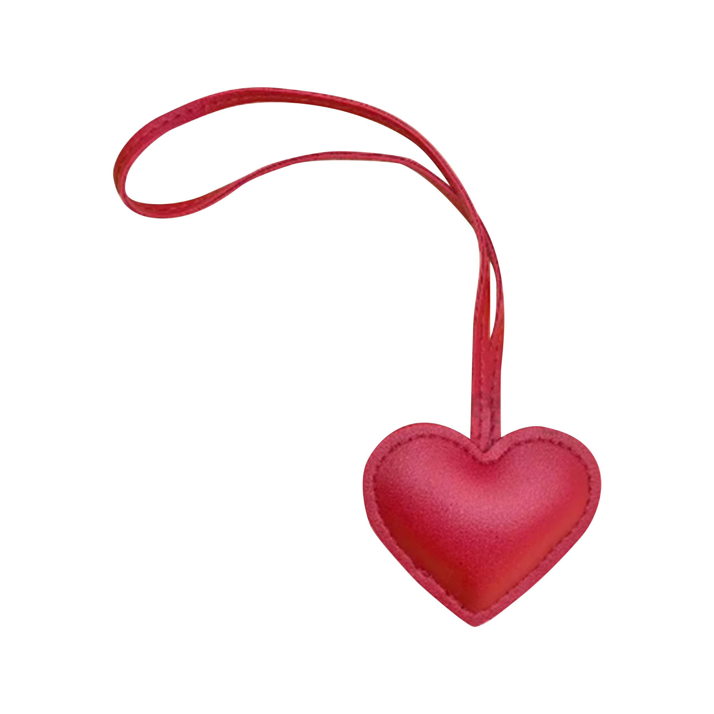 Faux Leather Heart Bag Charms - 12 colors: White