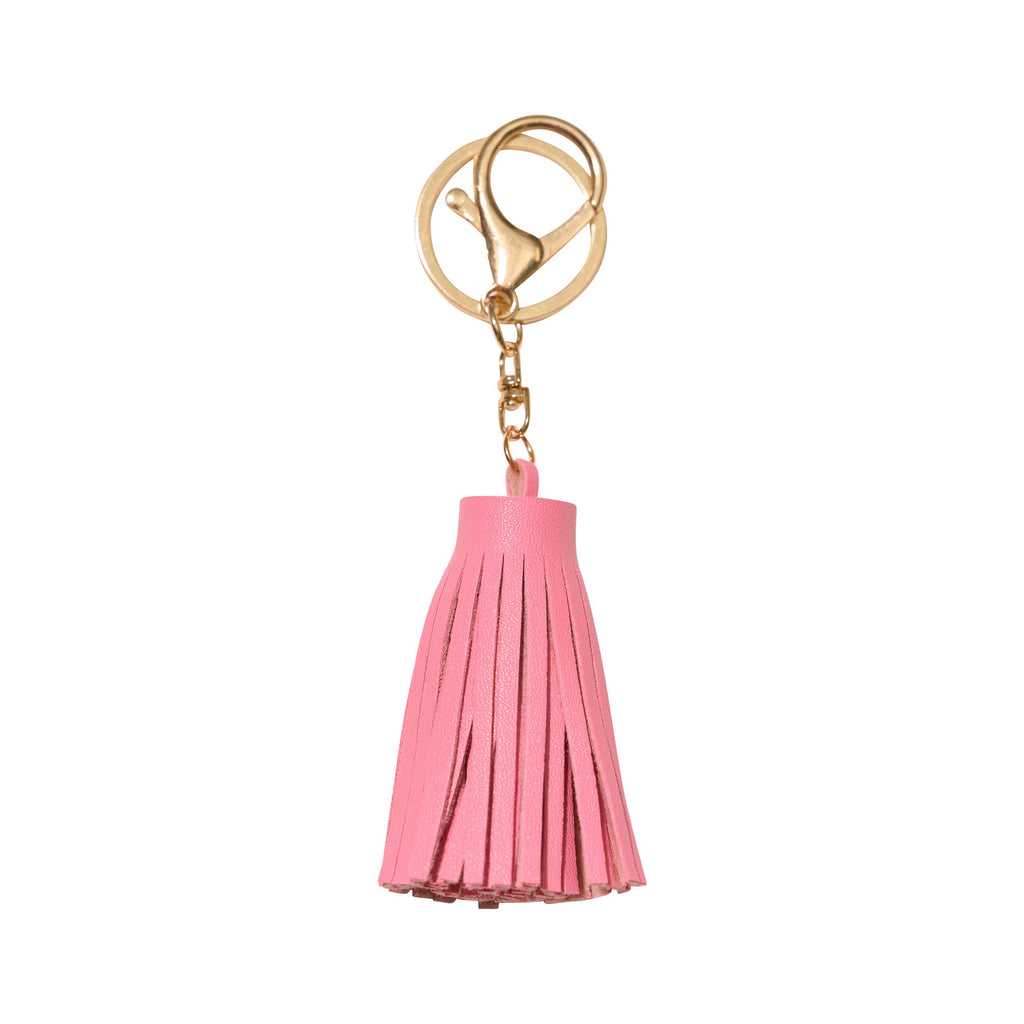 Faux Leather Tassel Bag Charms - 10 colors: White