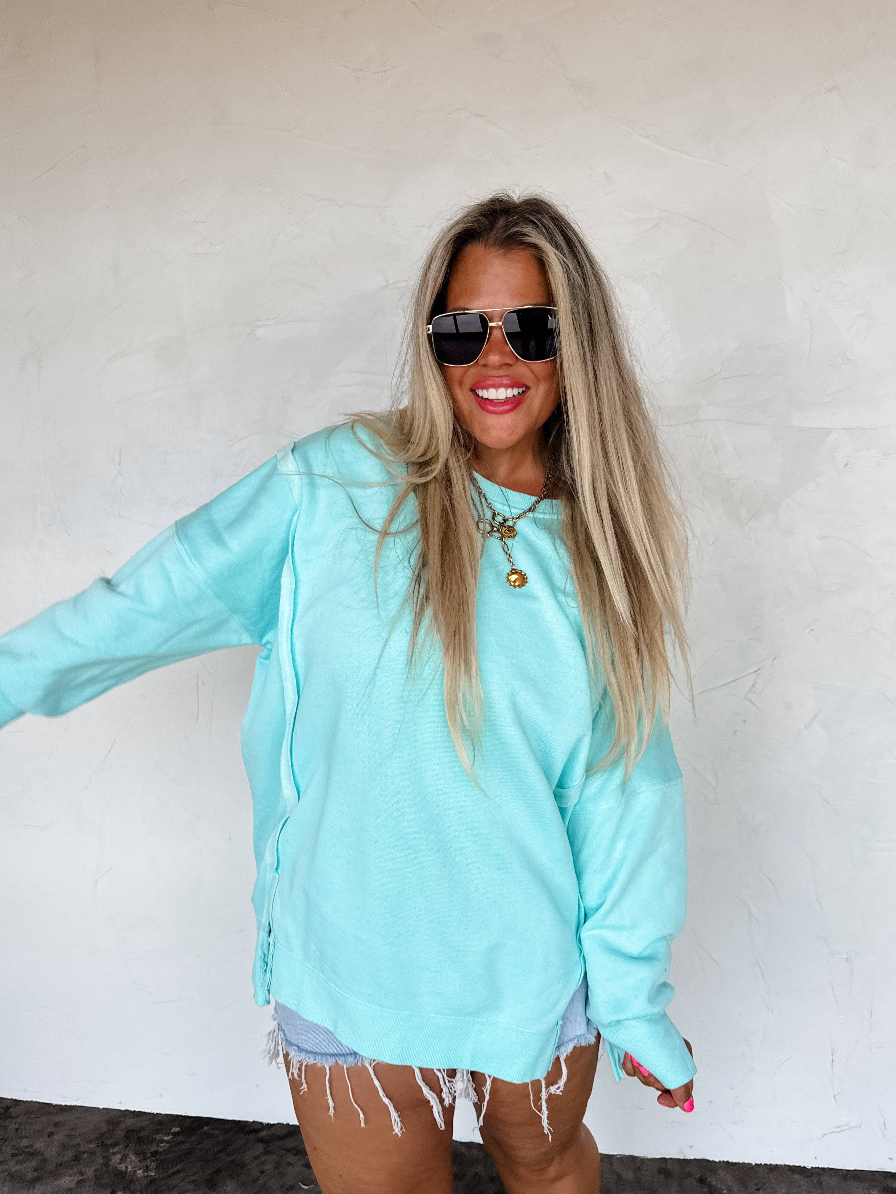 CANDY COLORS CLASSIC CREW PULLOVER: WILD BERRY / 1X