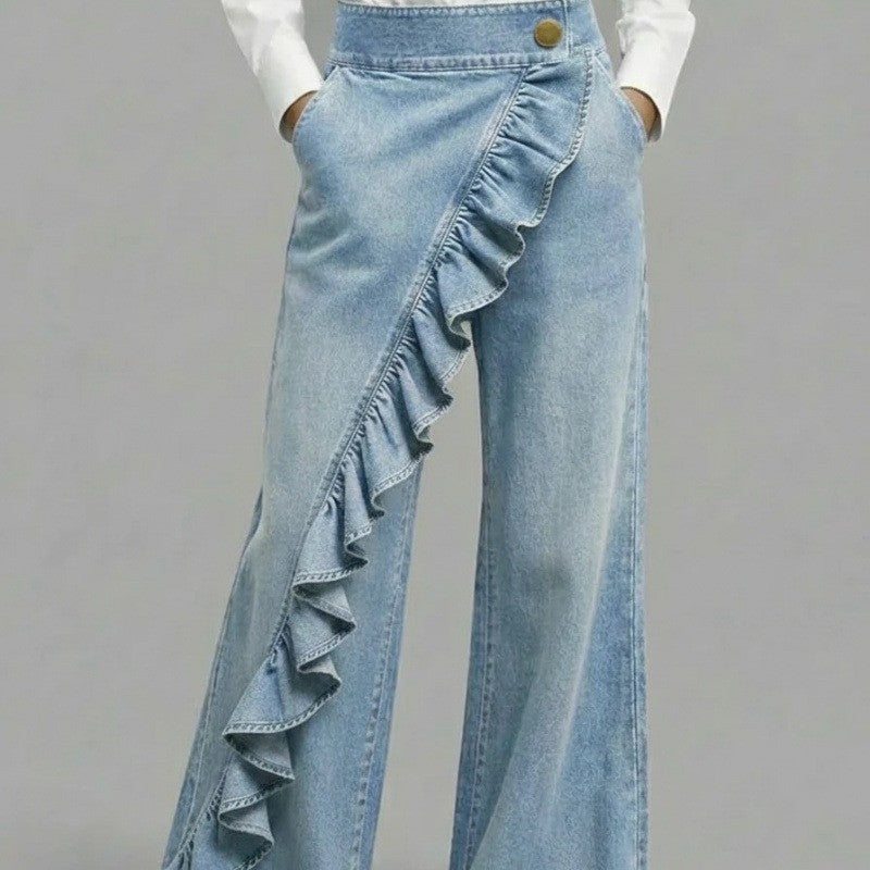 Women's Vintage Mid-Waist Slim Denim Jeans – Dark Blue, Light Blue, Black
