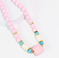| Trinket Light Pink Necklace | Light pink pendant necklace | Elegant pink necklace |