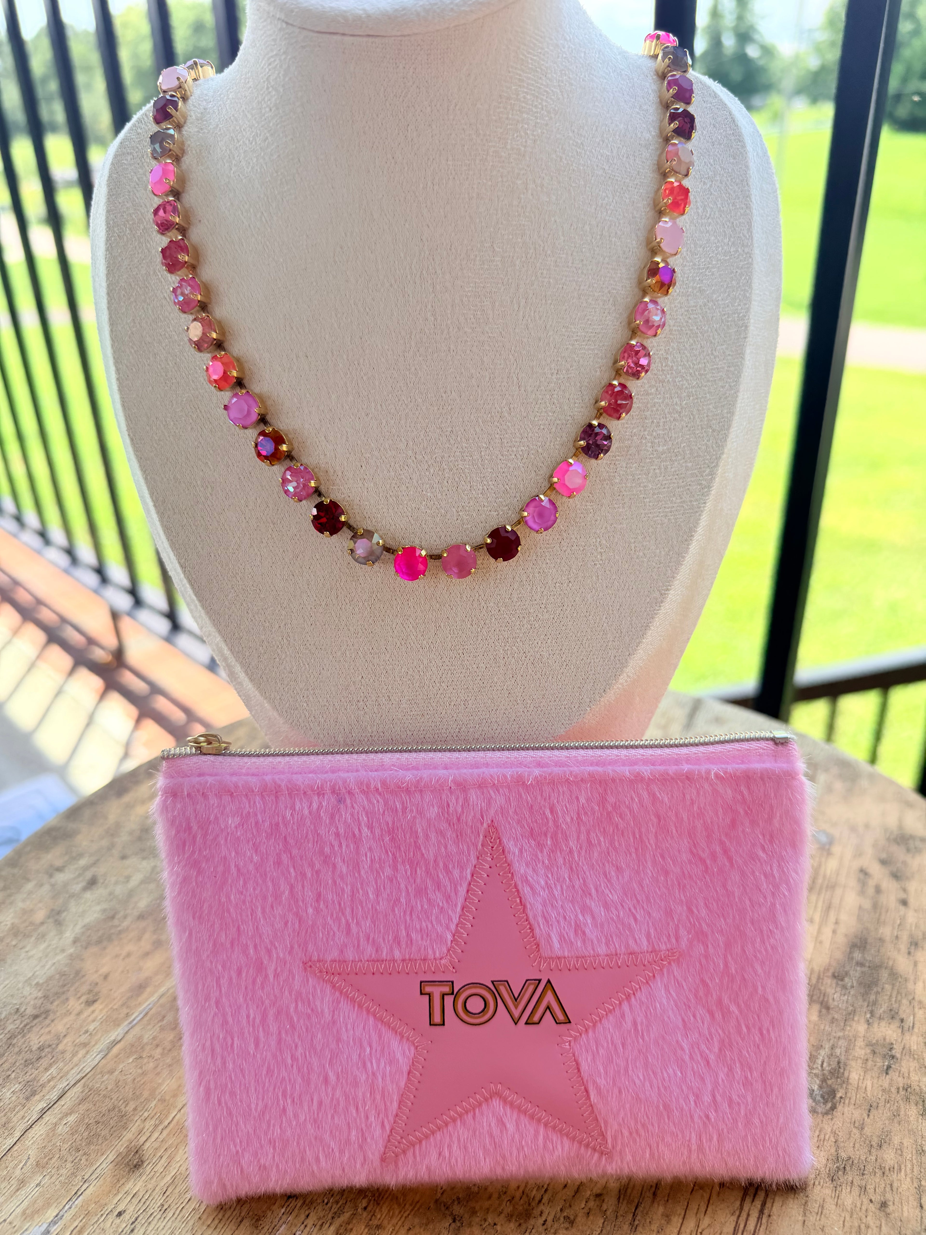 TOVA The Oakland Necklace- Pink and Red Mix