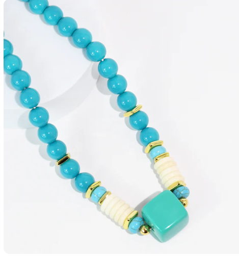 | Trinket Turquoise Necklace | Turquoise pendant necklace | Elegant turquoise jewelry |