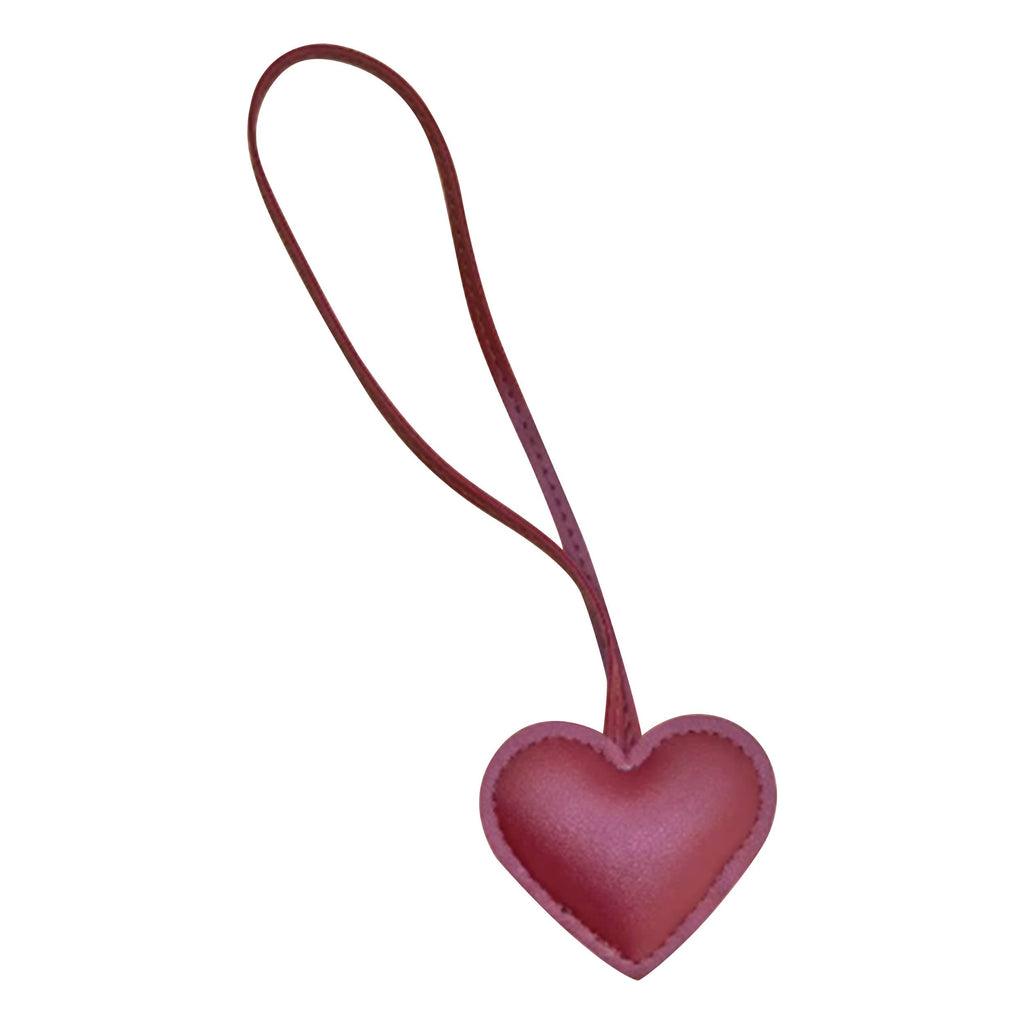 Faux Leather Heart Bag Charms - 12 colors: Yellow