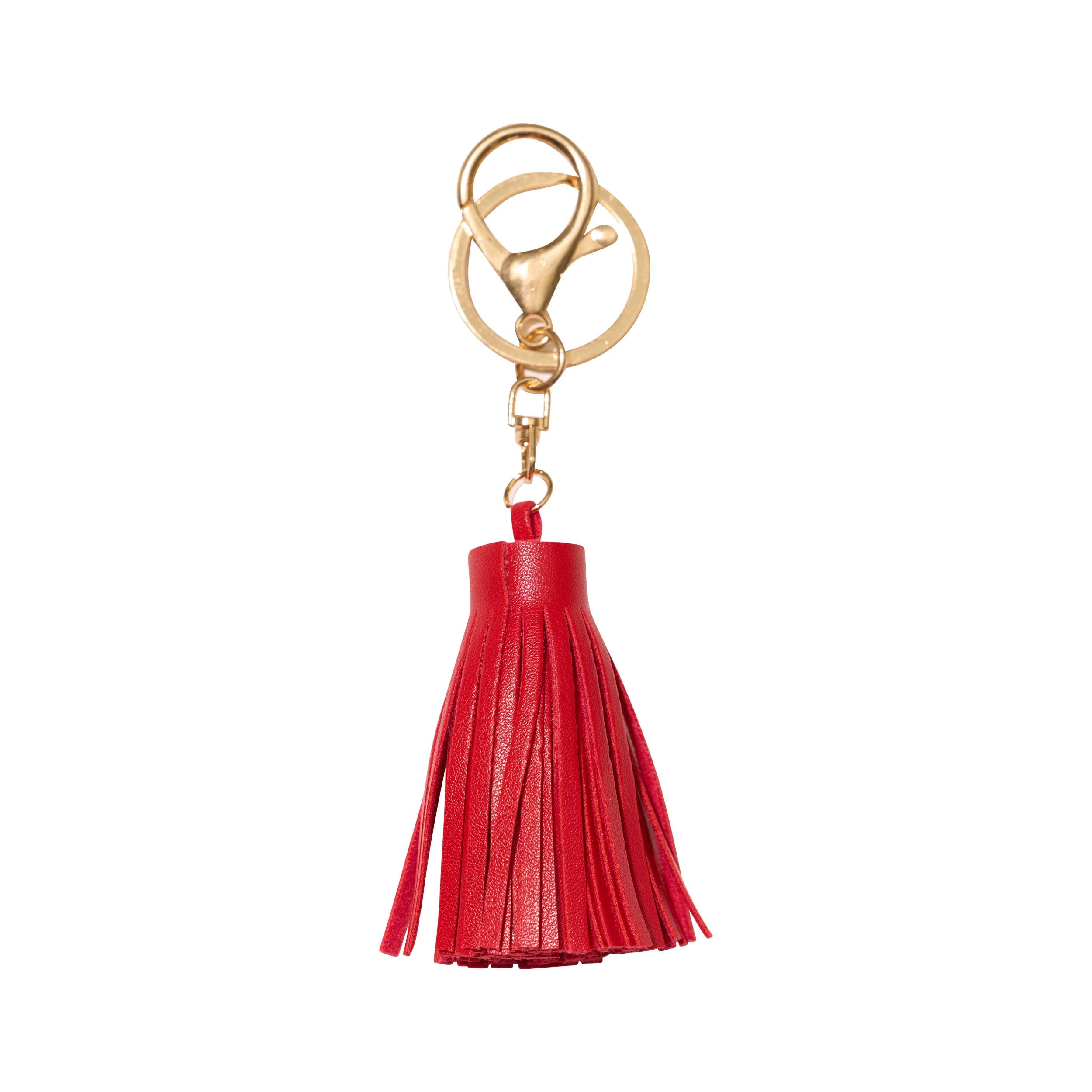 Faux Leather Tassel Bag Charms - 10 colors: White