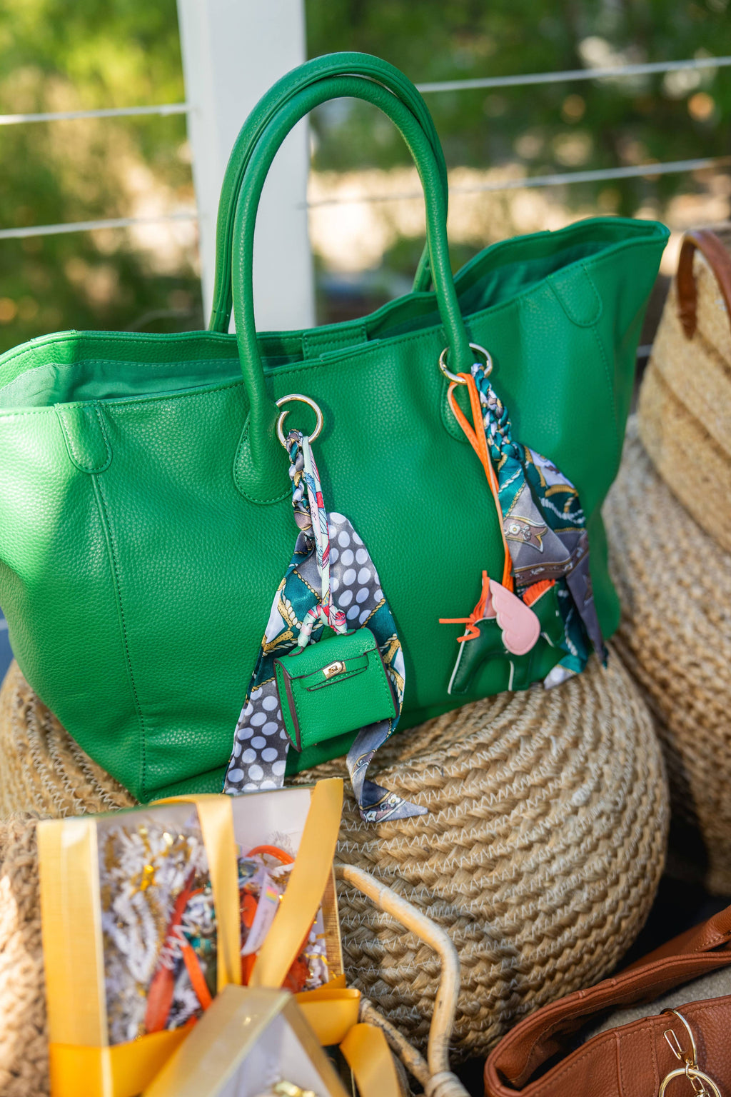 "The Madison" Faux Leather Tote Bag -The perfect Summer Tote: Red