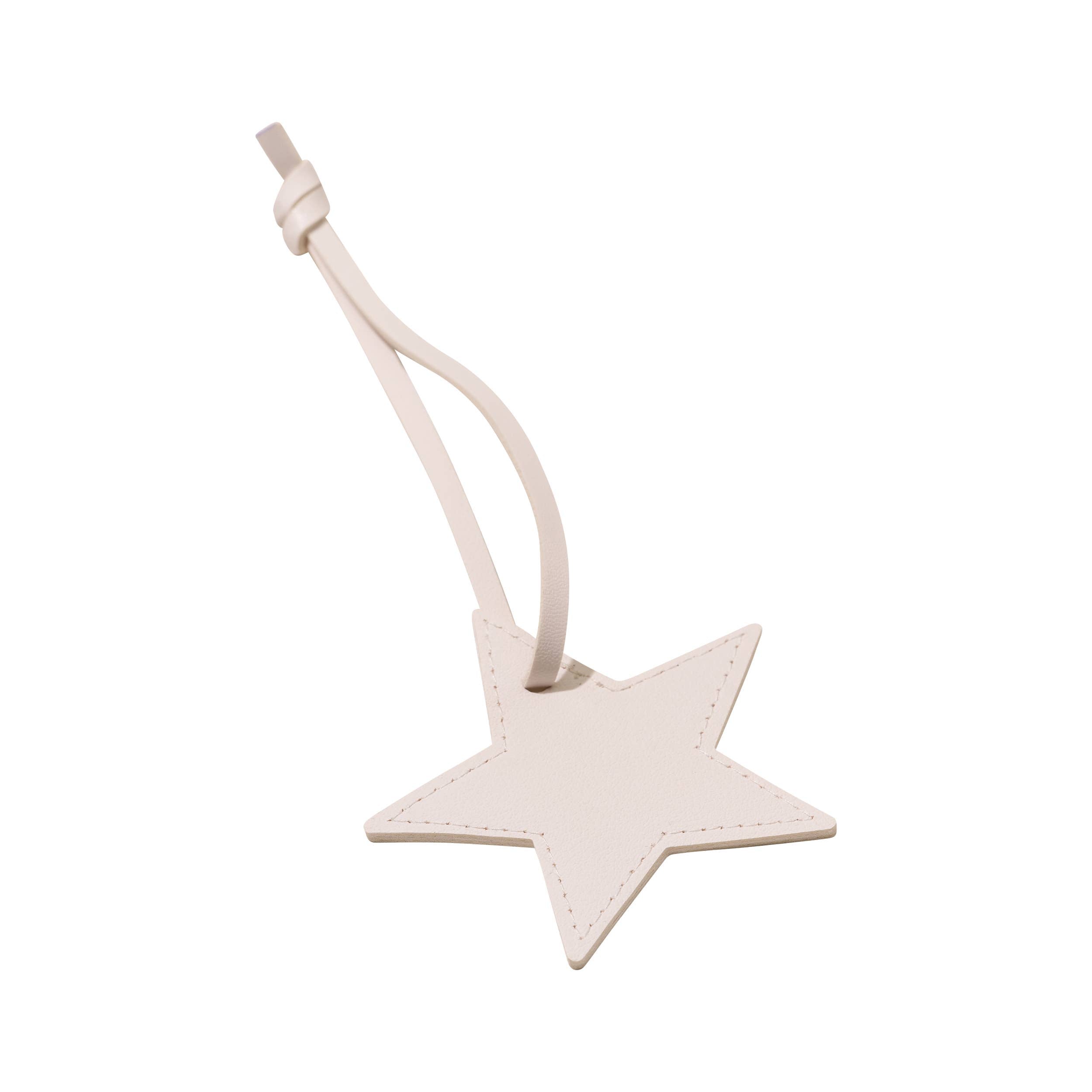 Faux Leather Star Bag Charm: Bright Pink