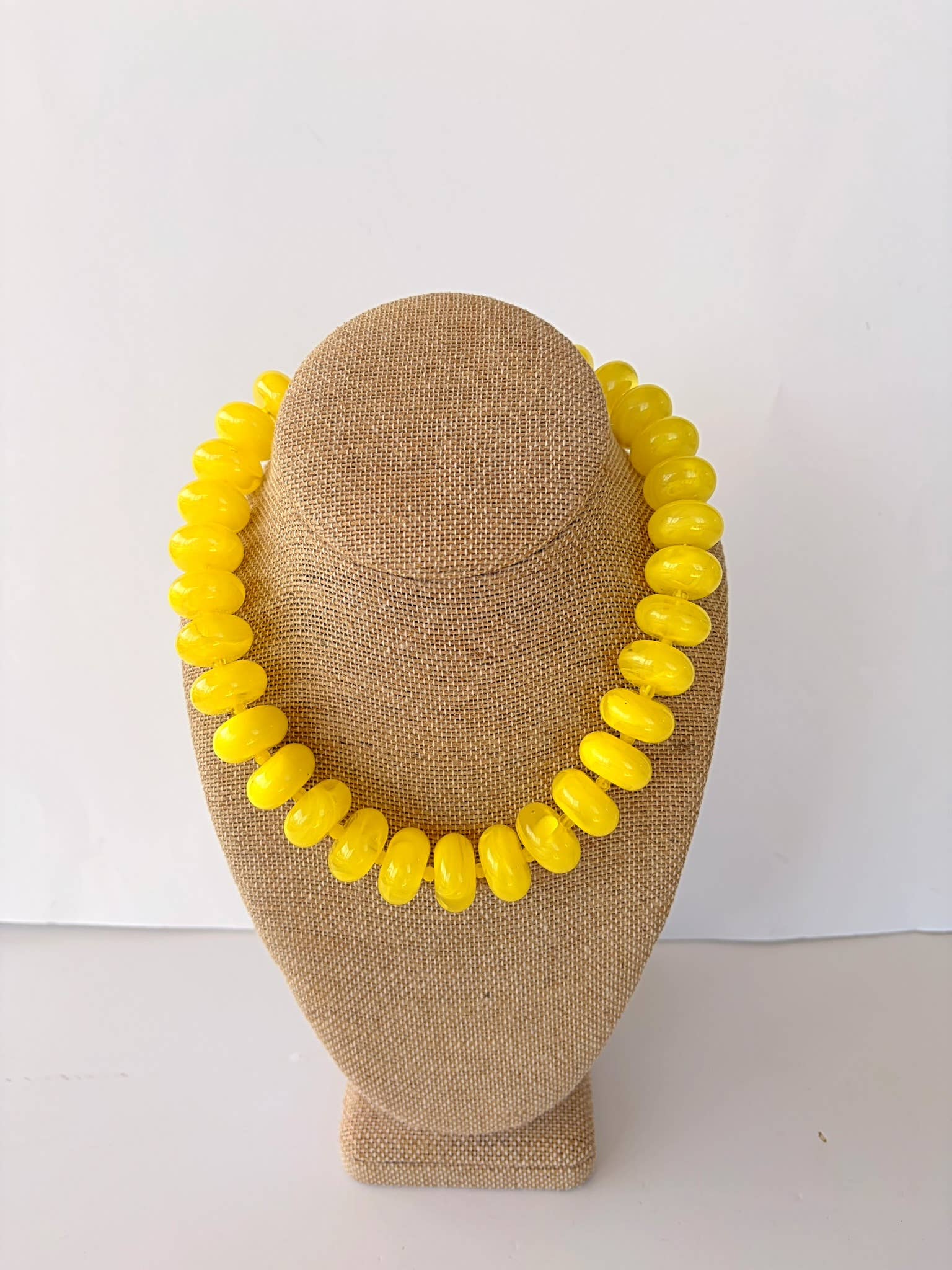 The Rory — Sunshine Yellow Large Rondelle Beaded Necklace