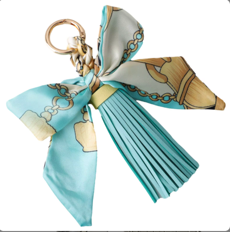 Faux Leather Tassel w/ Scarf Bag Charm: Yellow