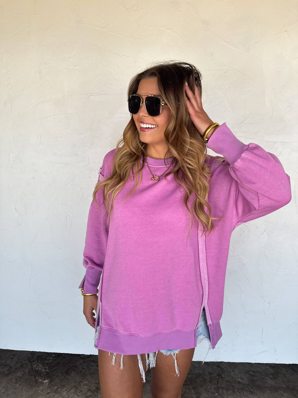CANDY COLORS CLASSIC CREW PULLOVER: SOUR MELON / 2X