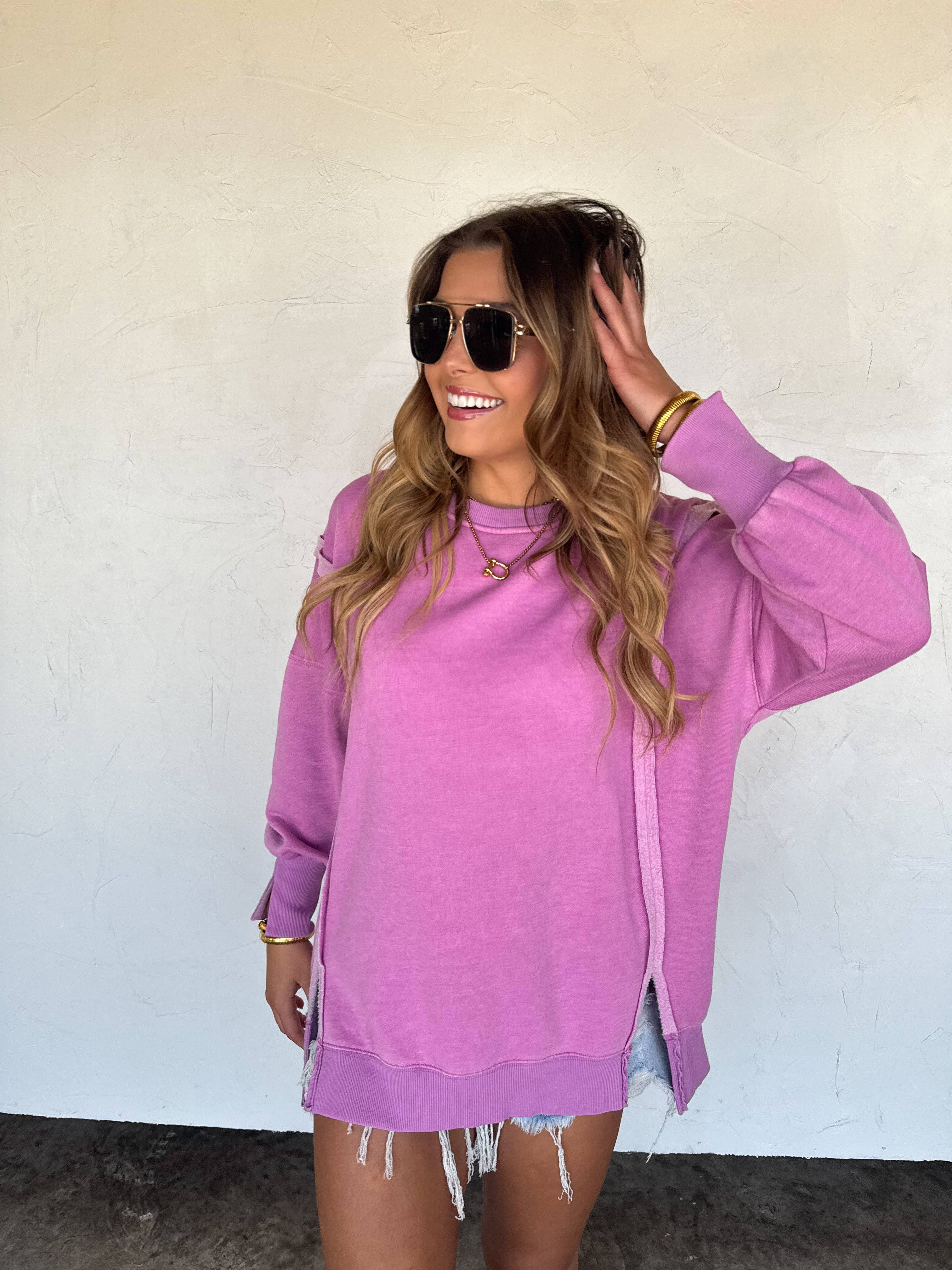 CANDY COLORS CLASSIC CREW PULLOVER: SOUR MELON / 2X