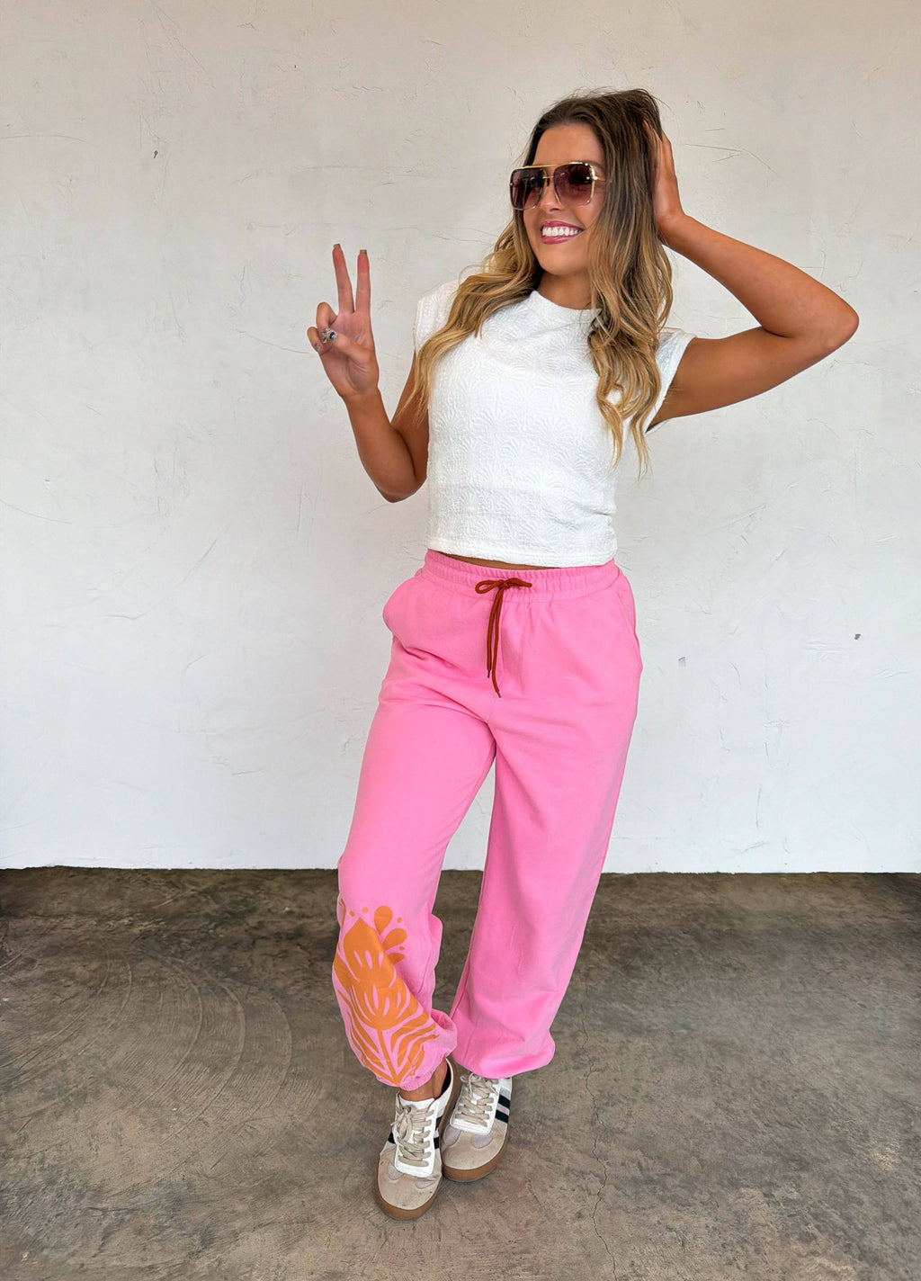 FLOWER POWER JOGGERS: CHARCOAL / 3X