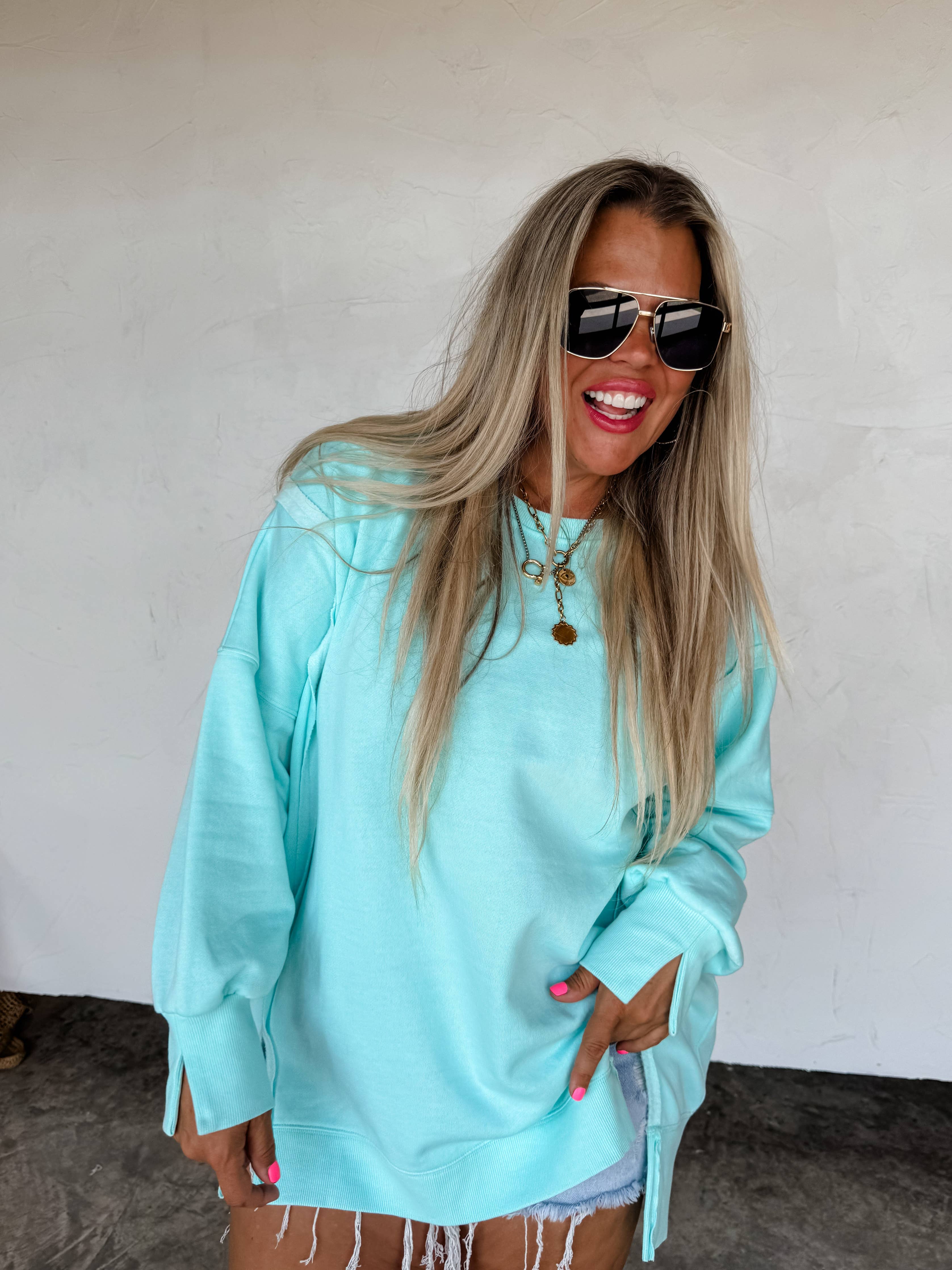 CANDY COLORS CLASSIC CREW PULLOVER: WILD BERRY / 1X