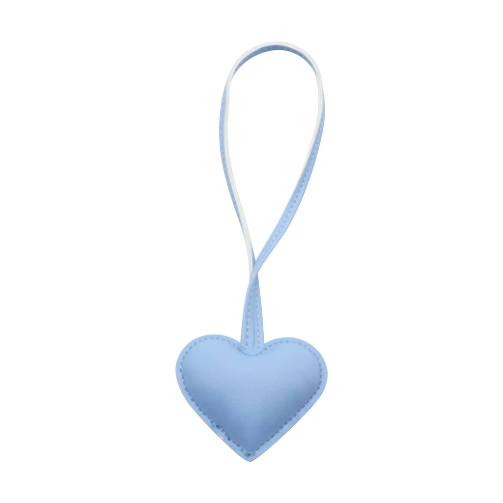 Faux Leather Heart Bag Charms - 12 colors: White