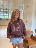 RODEO PULLOVER: WILD AT HEART- BROWN / 3X
