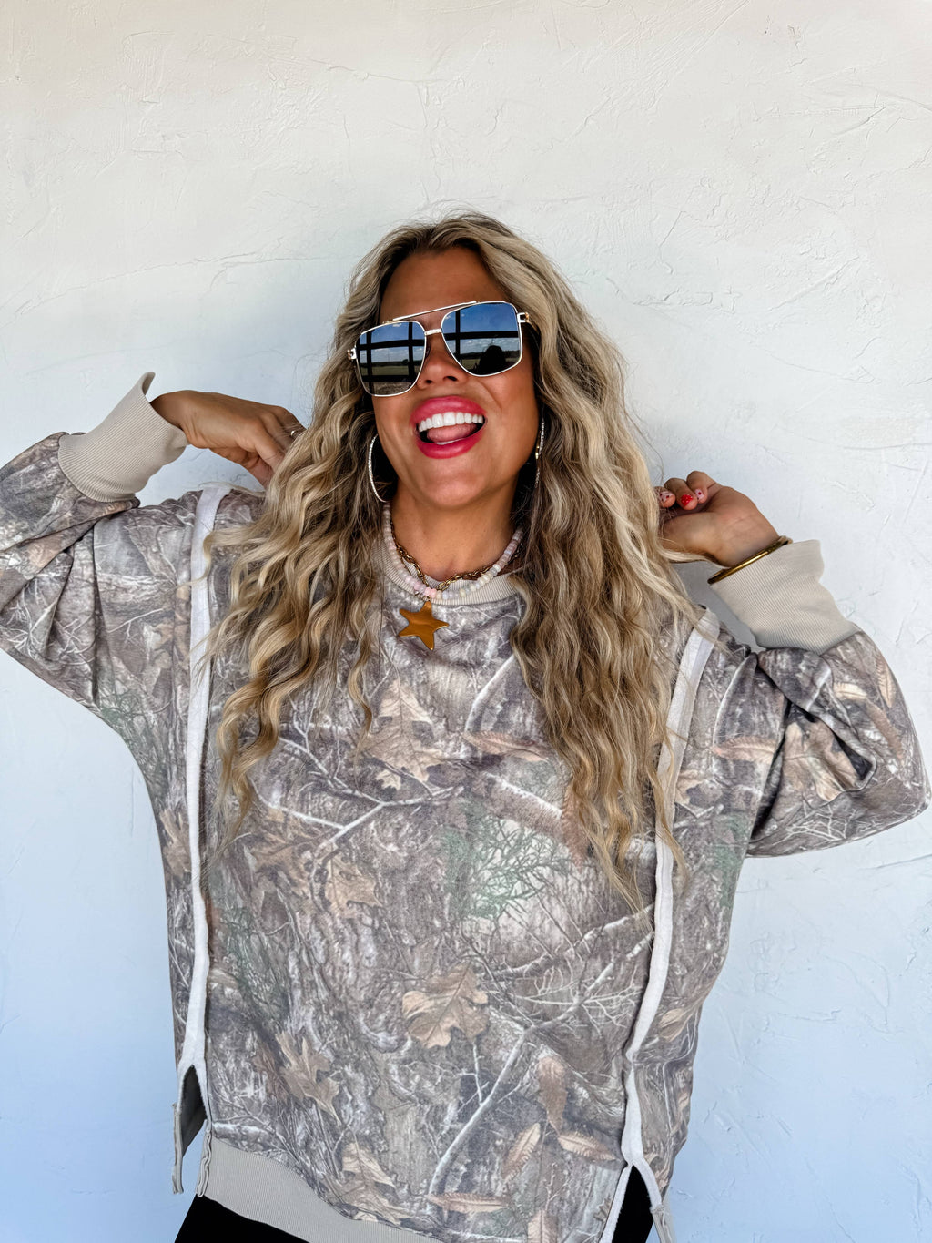 CAMO CLASSIC CREW PULLOVER: L/XL
