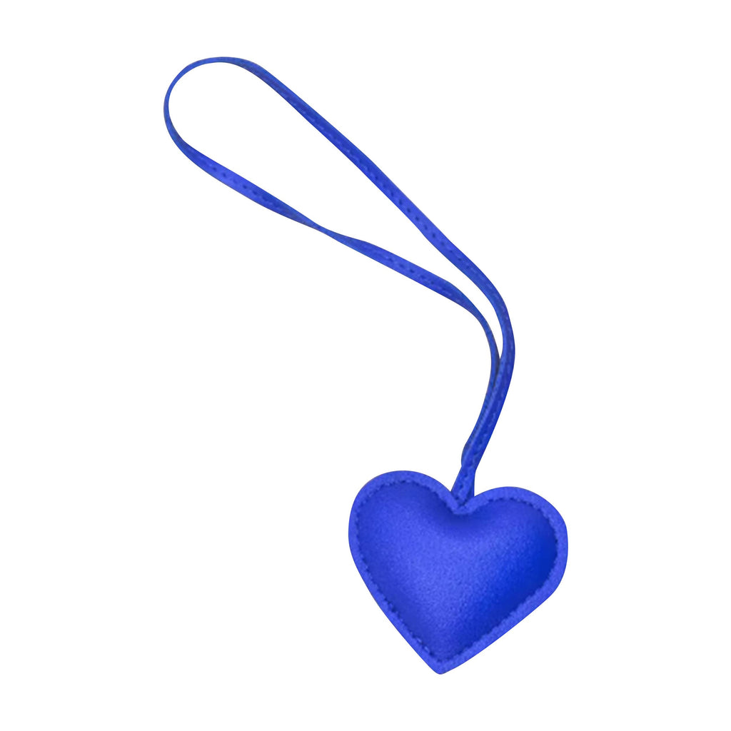 Faux Leather Heart Bag Charms - 12 colors: White