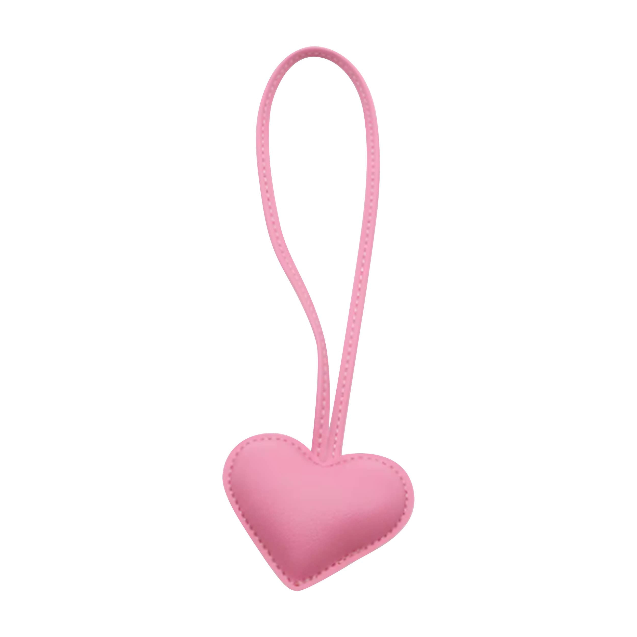 Faux Leather Heart Bag Charms - 12 colors: White
